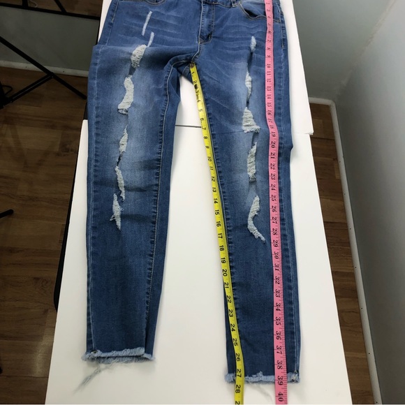 Between Us Distressed Light Wash Blue Jeans Size 18 - Picture 10 of 13